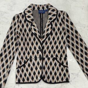 Pendleton  Black and Cream Diamond Blazer